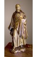 Statua Padre Pio con mantello, 85cm effetto bronzo.